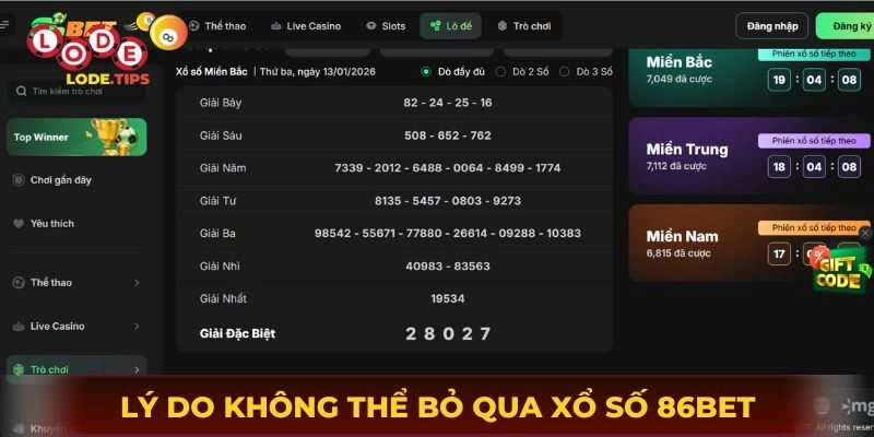 Lý do gì khiến cược thủ không thể bỏ qua xổ số 86Bet