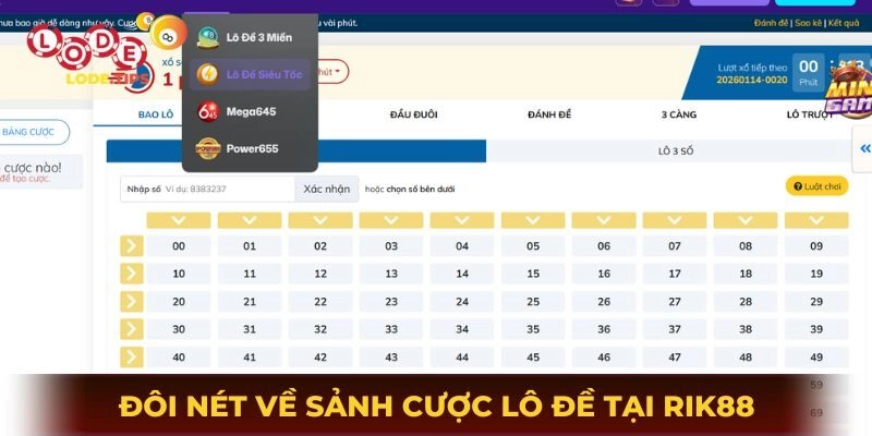 Đôi nét về sảnh cược lô đề online tại Rik88