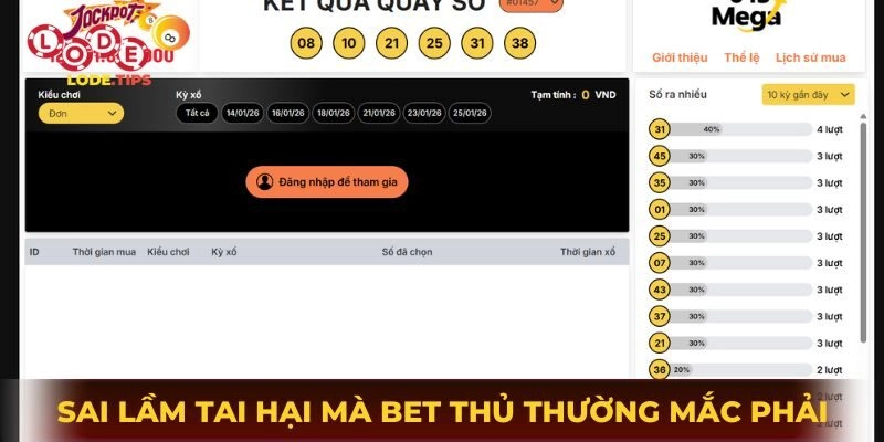 Các sai lầm tai hại mà bet thủ thường mắc phải